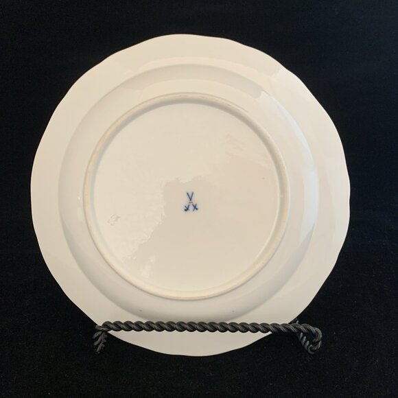 6 Antique Meissen Porcelain Plates 18th Century Hand Painted Floral Rococo 8.25" - Picture 8 of 14